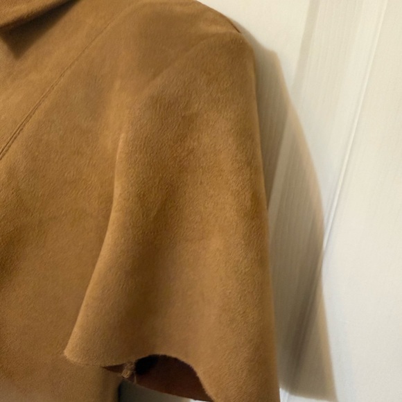 Zara Camel Faux Suede Button-Front Mini Dress Short Sleeve Shirt Dress Women’s M - Picture 7 of 8